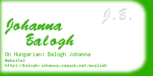 johanna balogh business card